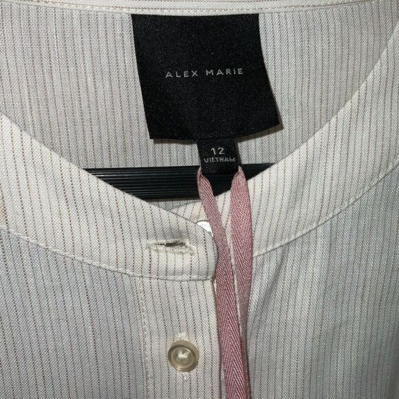 NWT Alex Marie Benson Button Front Tiered Linen Dress size 12 - Picture 6 of 7